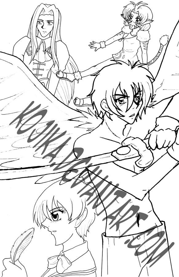 Escaflowne Poster Lineart