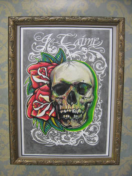Je T'aime Skull and Roses