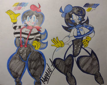 [OC#8] Kerry and Petunia the sexy mime ladys