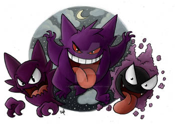 All Pokemon from GenOne: Gastly,Haunter and Gengar