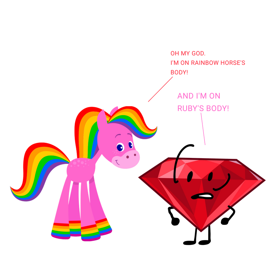 Body swap - Rainbow Horse and Ruby by GirlSoLucky-1996 on DeviantArt