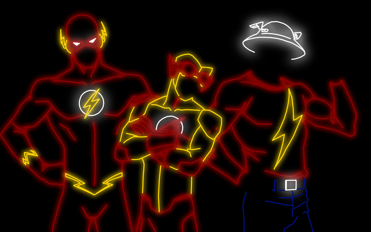 Three Flashes Racing The Three Flashes by NerdyGraphicDesigns on DeviantArt
