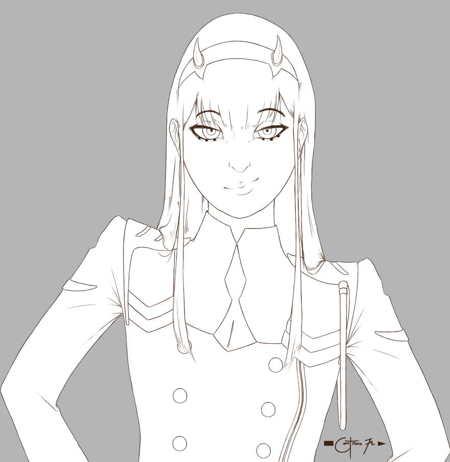 Zero Two lineart by zyrophere on DeviantArt