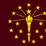 Indiana Flag in dark cranberry, minus wording