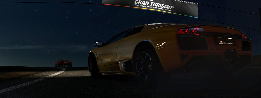 Lambo in night race GT5 stitch