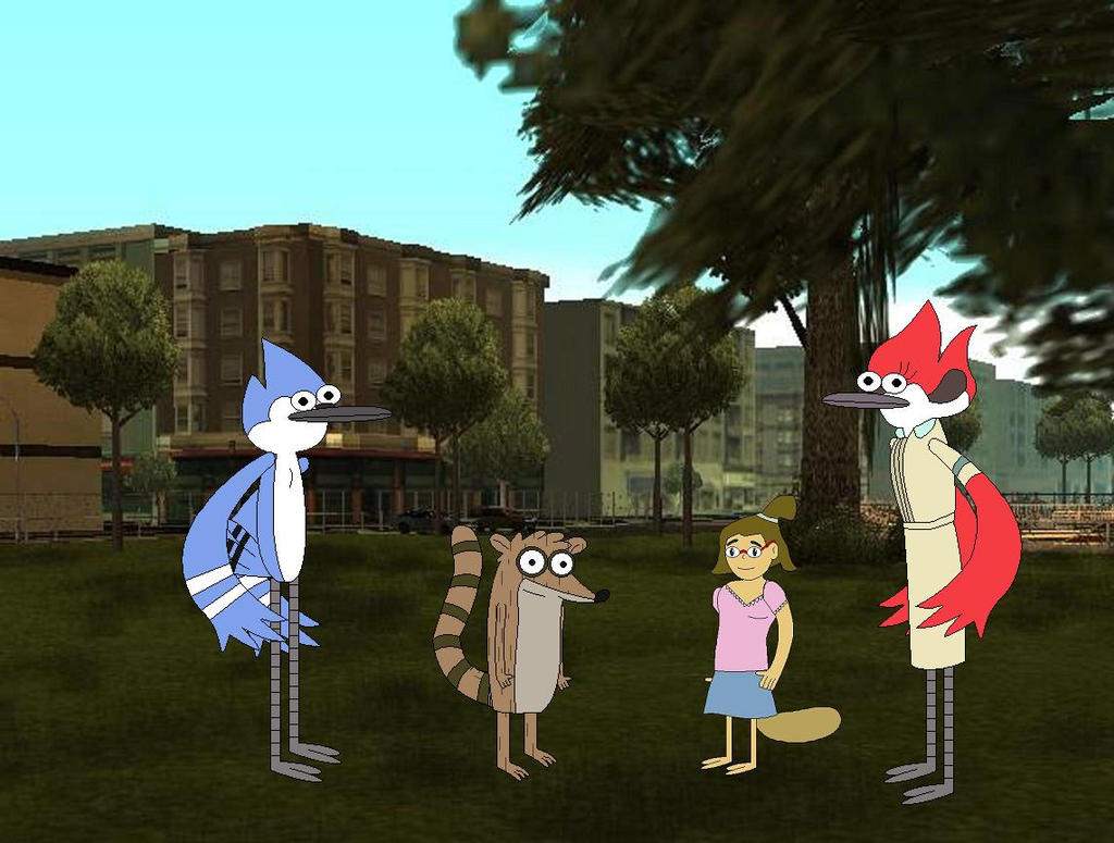 Mordecai, Rigby, Eileen, and Margaret