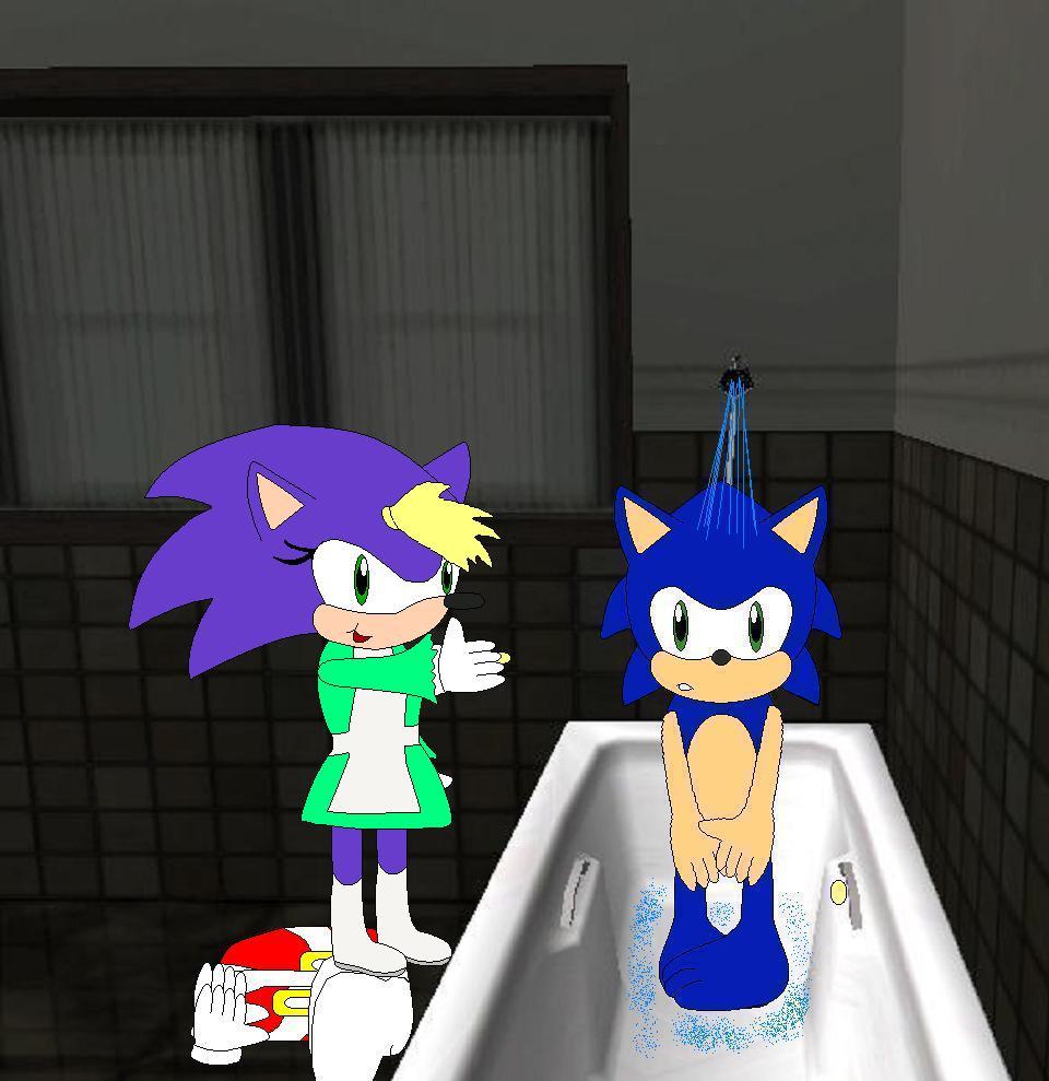 Sonic interrupted in the shower by YRT9401 on DeviantArt