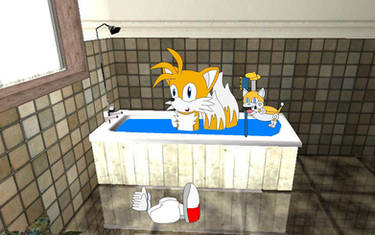 Tails having a bath