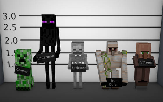 Minecraft Mob Lineup Wallpaper