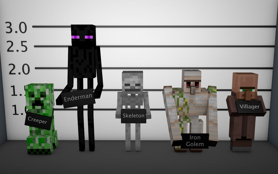 Minecraft Mob Lineup Wallpaper by younggeorge on DeviantArt