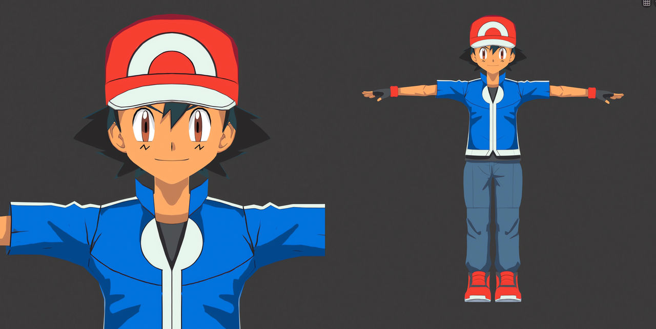 Ash Ketchum WIP 3d model by void1245 on DeviantArt