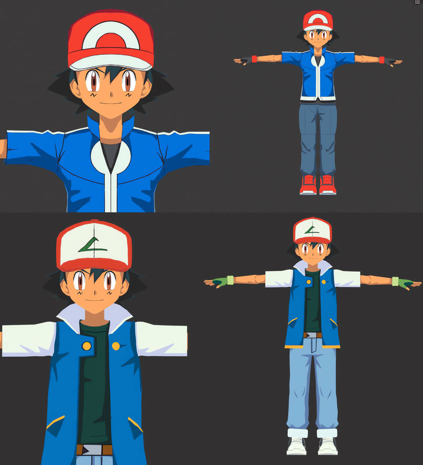 Free Ash Ketchum 3d Model by void1245 on DeviantArt