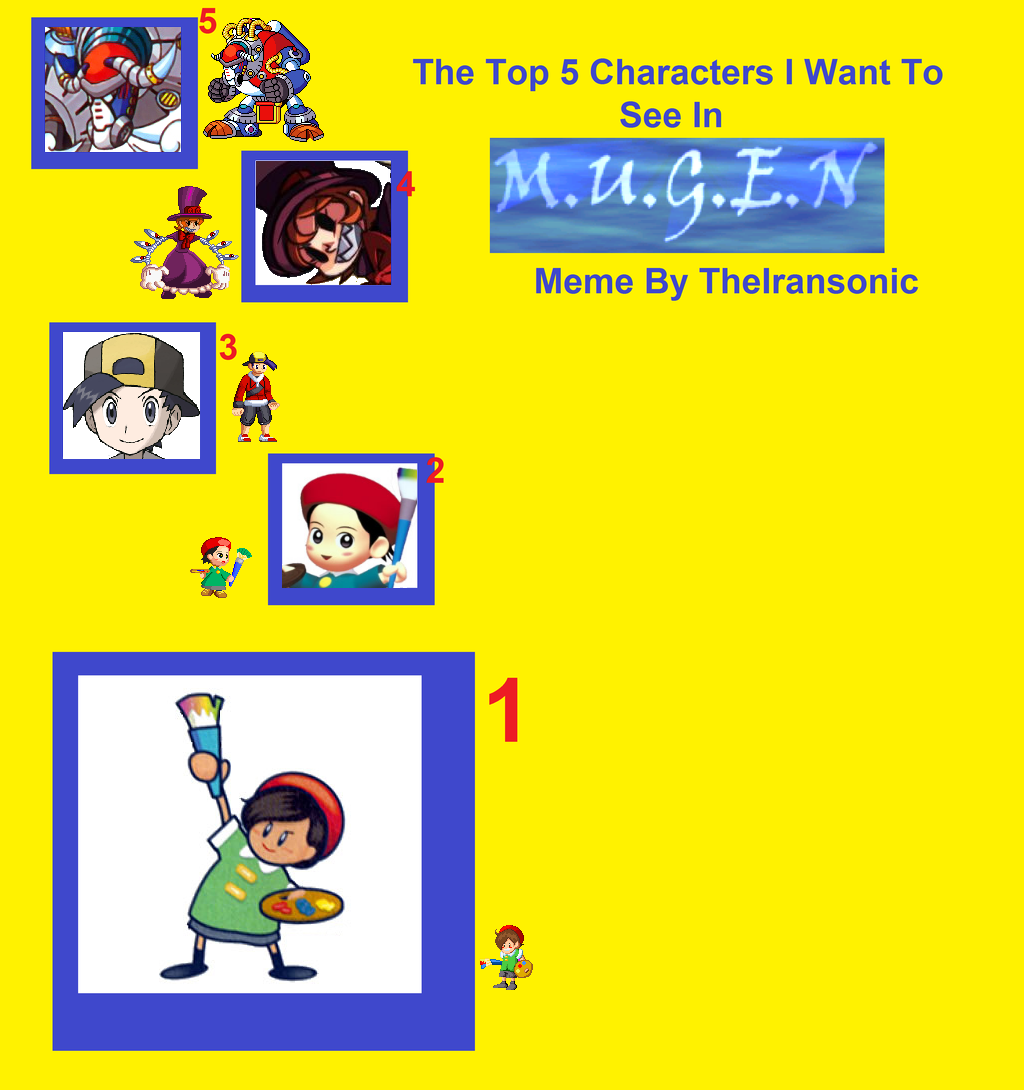 The 5 Characters i want for MUGEN