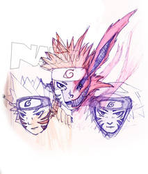 Naruto/biju #3 color sketch book fluo/bic