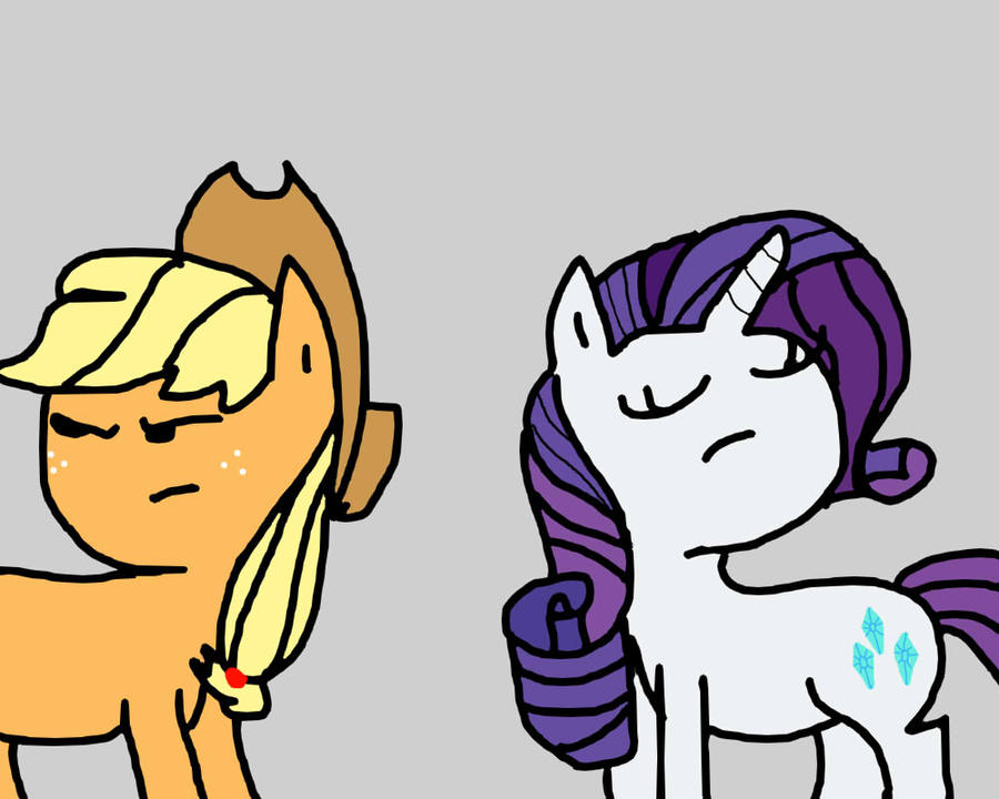 Applejack and Rarity by Anabanana100 on DeviantArt