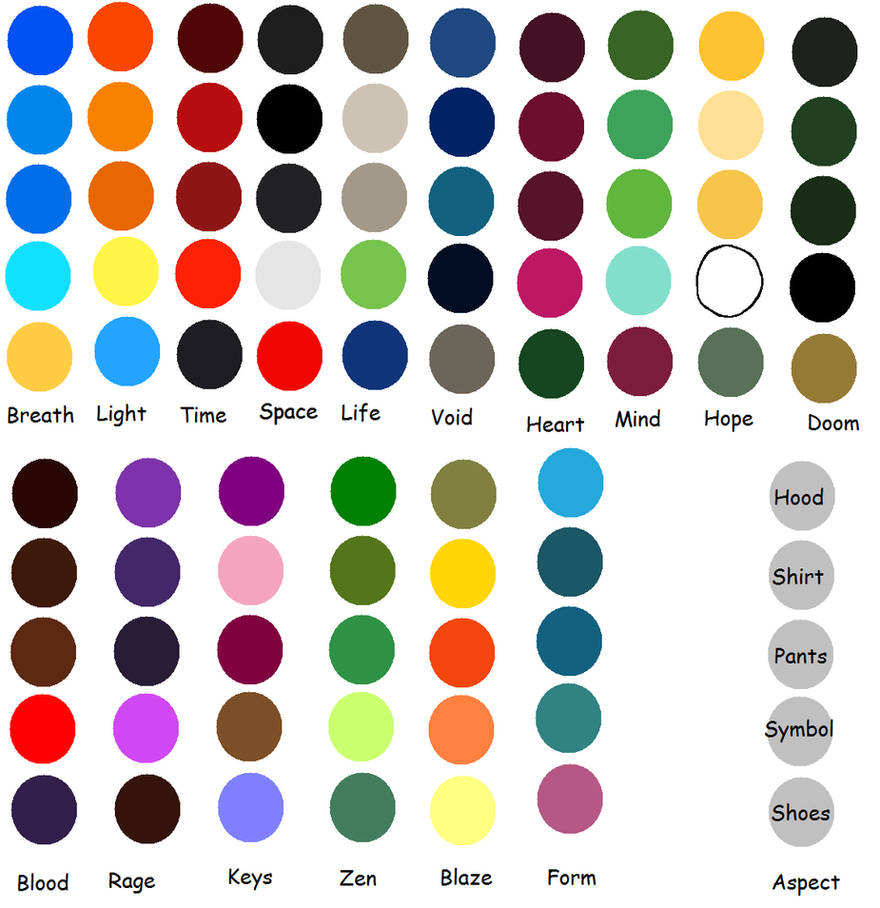 God Tier Color Schemes by drailluos1 on DeviantArt