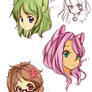 Character Heads Route Girls