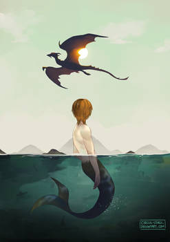 merman and dragon