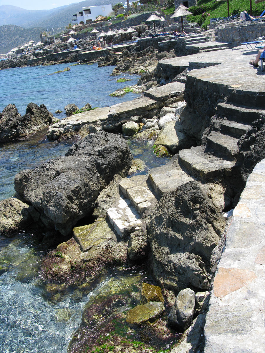 Sea rock steps