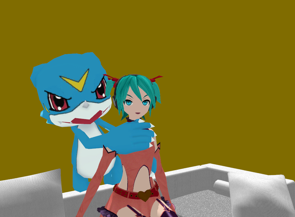 Miku : I do not have a head of Veemon !