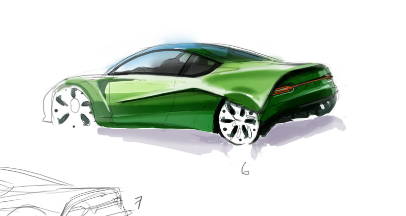 Green car sketch