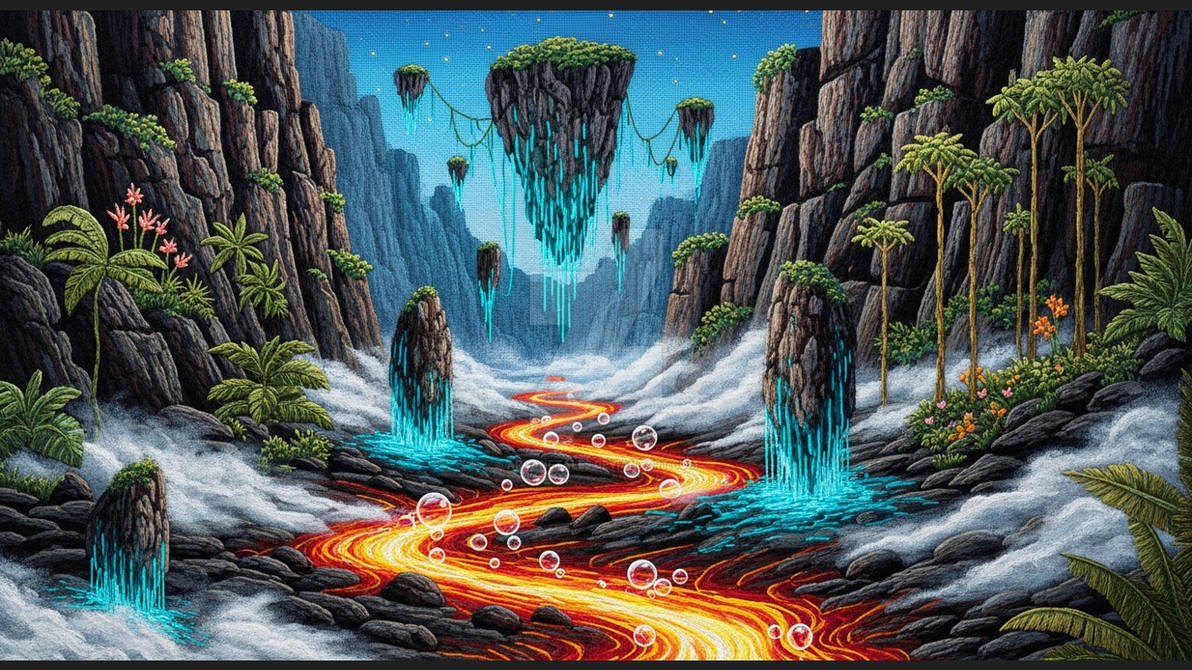 Floating Burm The Floating Ember Valley -- Where Rivers Burn by ArcaneTales on DeviantArt