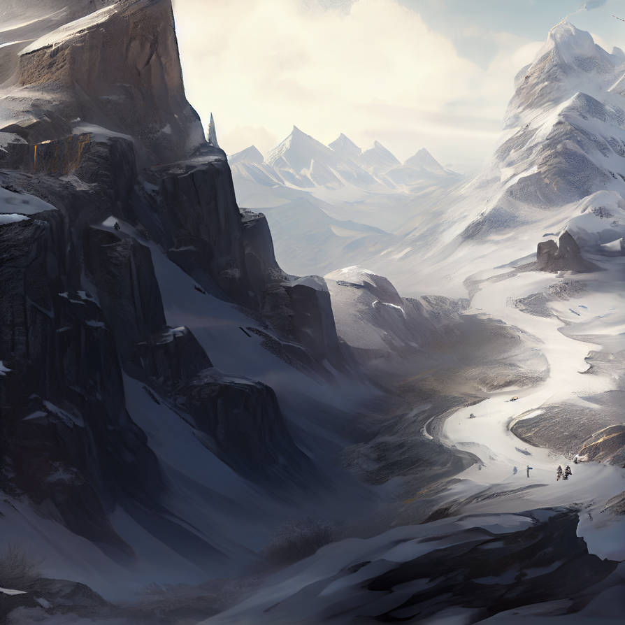 A Snowy Mountain Pass by TitaniumDragon on DeviantArt