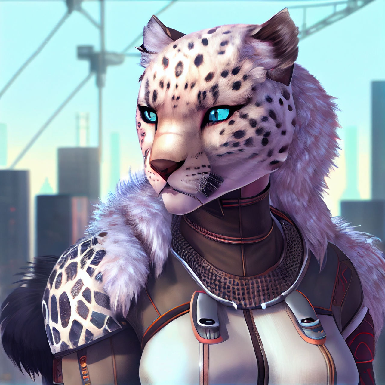 Yuki, Snow Leopard Cyborg - Spots in the Shell by TitaniumDragon on ...
