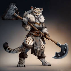 Warrior of the Mountains - Snow Leopard Barbarain 