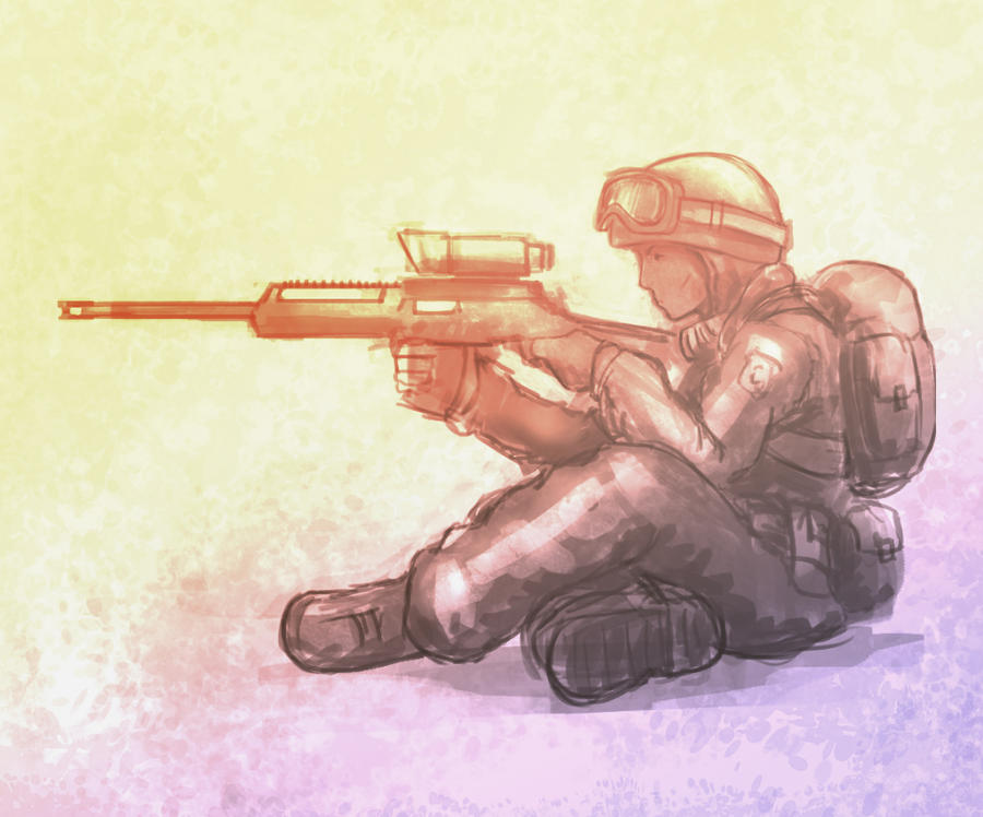 Speed painting: sitting sniper