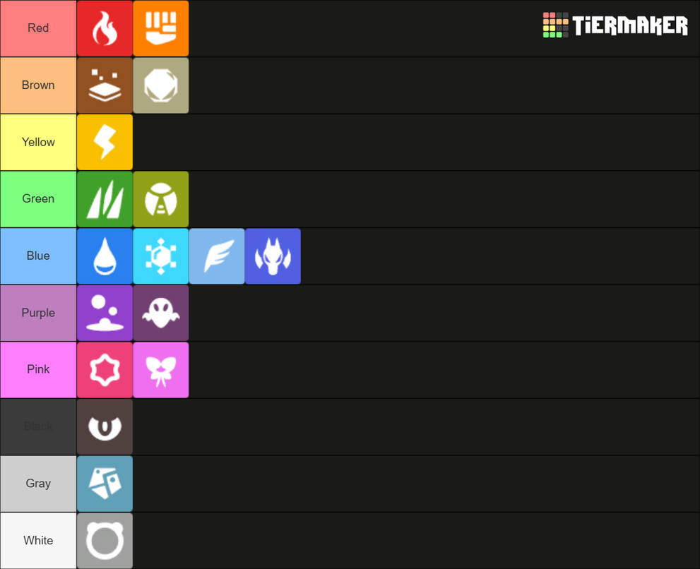 Pokemon Types By Color Pokemon Type Color by Rutgervdc on DeviantArt