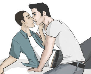 derek and stiles - coloured by falisik