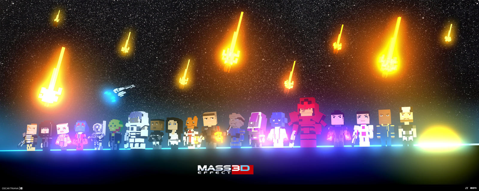 Mass Effect 3D Pixel Art