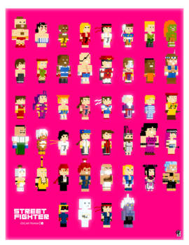 Street Fighter - 3D Pixel Art Cast