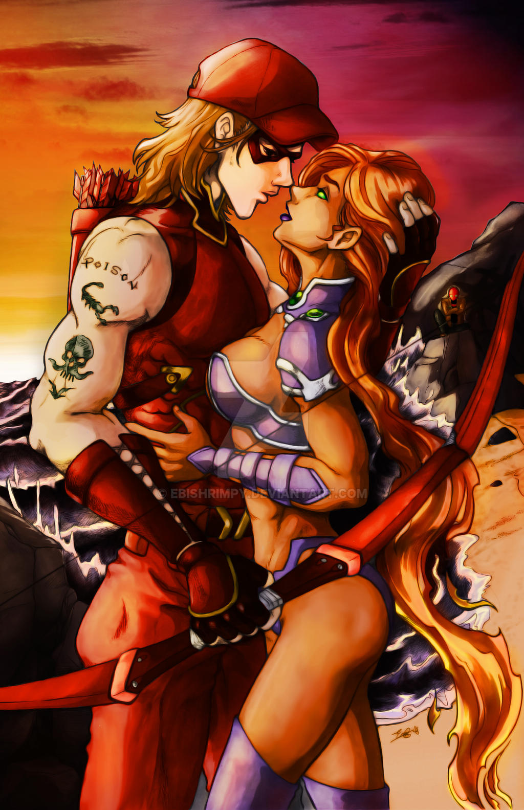 Starfire and Arsenal (colored)