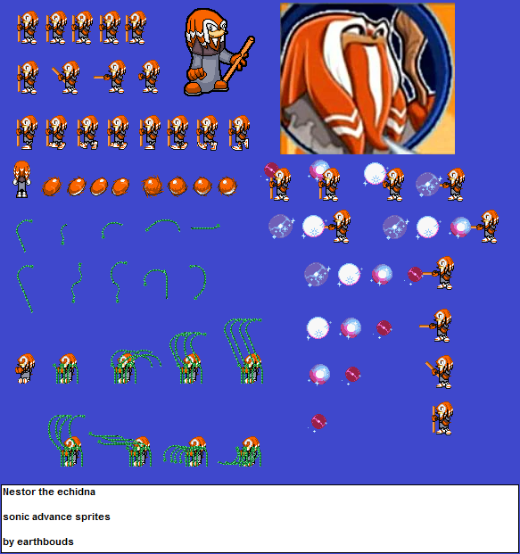 Nestor the echidna advance sprites