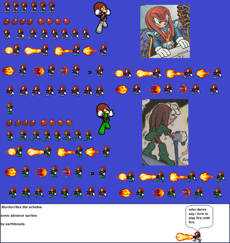 Moritori rex the echidna advance sprites by earthbouds on DeviantArt
