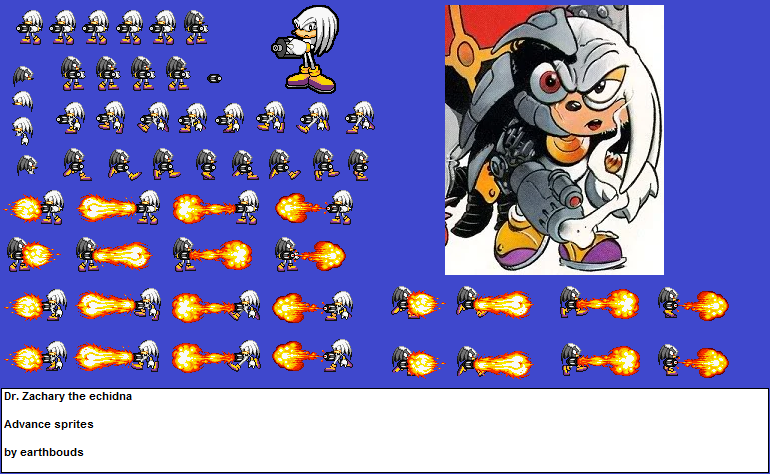 Dr Zachary the echidna advance sprites