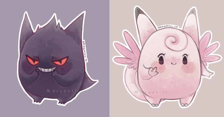 Gengar and Clefable