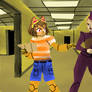Kit and Miss Information escape the Backrooms