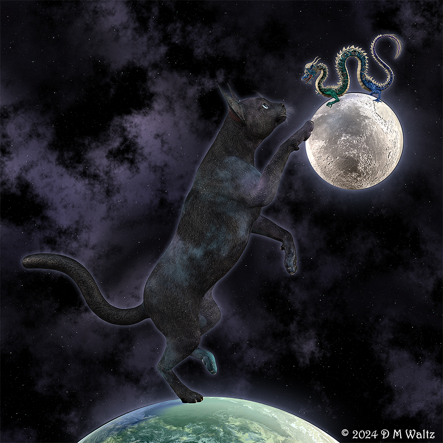 Celestial Cat and Dragon