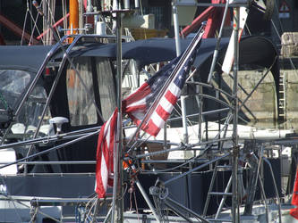 American flag in London