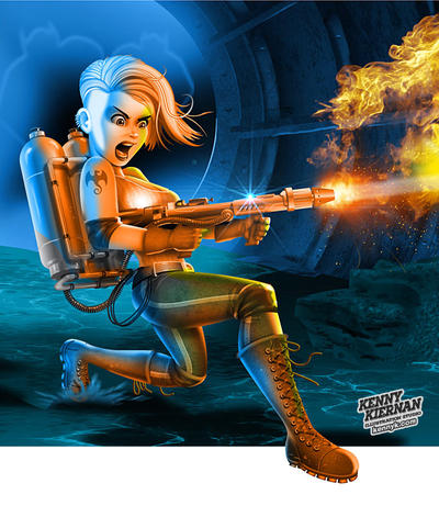 Girl Soldier Warrior game character, Kenny Kiernan