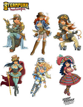 Steampunk character collection by Kenny Kiernan
