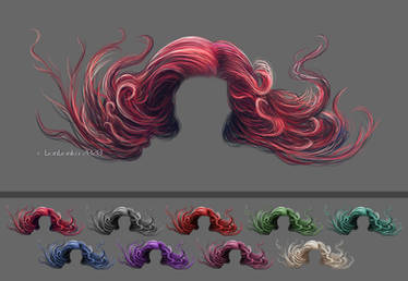 Painted Underwater Hair Stock