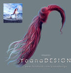 Painted Red Windy PNG Hair Stock by bonbonka