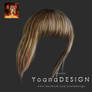 Painted Blonde Short Fringe PNG Hair Stock