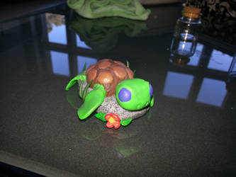Polymer clay baby turtle