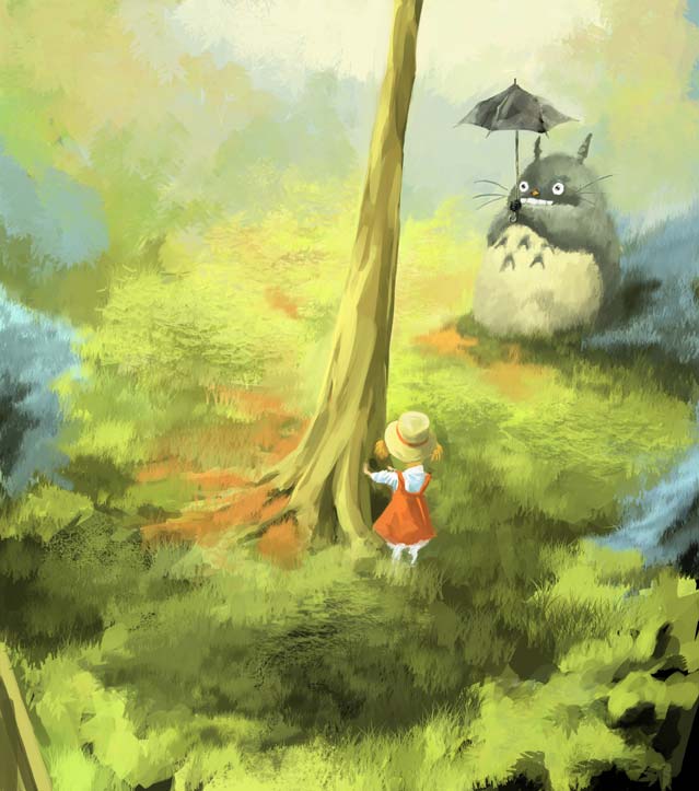 Miyazaki fan art - TOTORO by Azertip