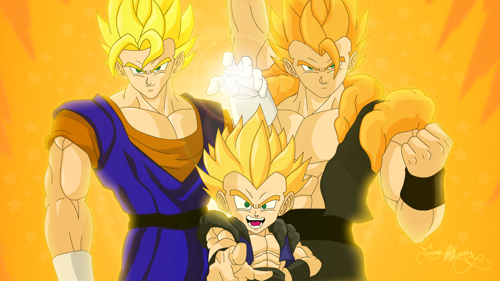 Fusions, and ssj4, vegito, gotenks, gogeta, HD wallpaper